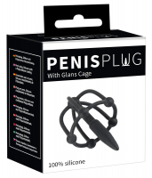 Penis Plug w. Glans Cage 8mm Silicone