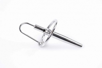 Penis Plug hollow 8mm w. Glans Ring 25mm Stainless Steel