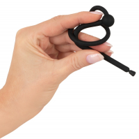 Penis Plug hollow w. Glans Ring & Stopper Piss Play 6mm Silicone