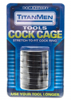 Anello per il pene flessibile TitanMen Cock Cage nero