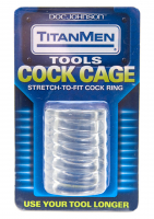 Anello per il pene flessibile TitanMen Cock Cage trasparente