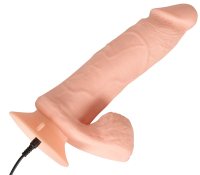Acheter Vibromasseur pénien flexible avec télécommande & testicules Nature Skin ultra doux avec ventouse de NATURE SKIN