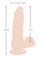 Vibromasseur pénien flexible avec télécommande et testicules Nature Skin avec pied absorbant étanche de NATURE SKIN à vendre