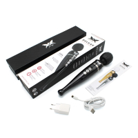 Pixey Deluxe Stabvibrator aufladbar schwarz-chrom extrem leistungsstarkes Stabmassagegerät -12000 U/min günstig
