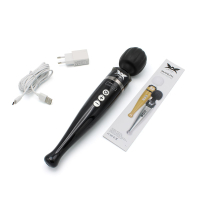 Pixey Deluxe Wand Vibrator rechargeable black-chrome powerful Wand-Massager 3000 up to 12000 RPM buy cheap