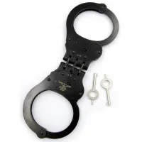 Polizei Handschellen m. Scharnier schwarz