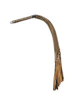Premium Flogger Peitsche RISE Cat-o-Nine gold-schwarz