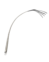 Premium Peitsche RISE Bull Whip 120cm schwarz-weiss