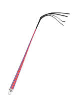 Premium Peitsche RISE Bull Whip 90cm rot-blau