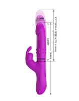 Rabbit Vibrator thrusting w. Rotation Reese Silicone 12+4+4 Modes USB rechargeable from PRETTY LOVE buy cheap