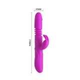 Rabbit Vibrator thrusting w. Rotation Ward Silicone rechargeable waterproof Massager from PRETTY LOVE buy cheap