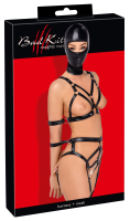 Strap Top & Suspender Thong w. Head Mask w. Restraints & Crotch Chain Strap-Fetish-Set by BAD KITTY buy cheap