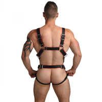 Imbracatura con cockring e jock Heathens in similpelle S-M