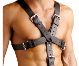 Imbracatura a cinghia con cockring in pelle Full Body Harness