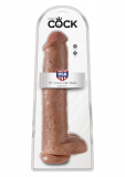 Giant Dildo w. Suction Base King Cock 15 Inch Balls light brown