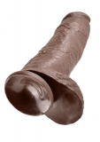 Giant Dildo w. Suction Base King Cock 12 Inch Balls brown