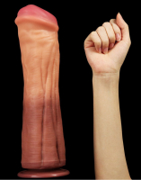 Giant Dildo w. Suction-Base King Sized 12-Inch Dual Layer Silicone