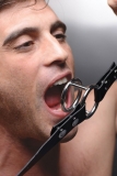 Double Ring-Gag Deep Throat PU-Leather