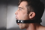 Double Ring-Gag Deep Throat PU-Leather