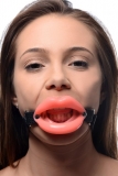 Ringknebel in Lippenform Sissy Mouth Gag Silikon