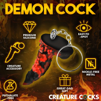 Keychain Mini Dildo Fire Demon Silicone Accessory for Handbags Purses Travel-Bags by CREATURE COCKS buy