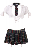 Schoolgirl Mini Skirt Costume-Set 4-Pieces