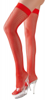 Stay-Up Fishnet Stockings w. Elastic-Top red