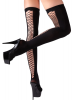 Stay-Up Stockings Opaque w. Fishnet Back Seam