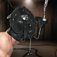 Sensory Deprivation Kopfhaube m. Trichter Degraded Kunstleder