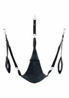Set di imbragature per il sesso con cuscino triangolare in tela nera