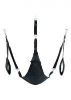Sex-Sling Set m. Kissen dreieckig Segeltuch schwarz