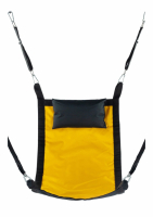 Set di imbragature per sesso con cuscino rettangolare in tela giallo-nero