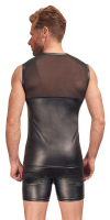 Shirt sleeveless w. Harness-Look & Mesh Mattlook