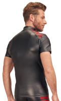 Shirt kurzarm schwarz-rot Mattglanz