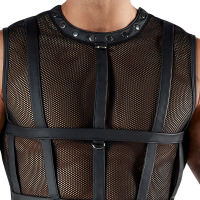 Shirt Schenkel-Harness & Jock Netz & Mattlook mit Ringen & Handfesseln elastisch bis XXL von SVENJOYMENT günstig kaufen