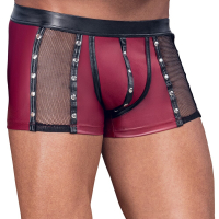 Shorts m. Nieten & Netz rot-schwarz Mattlook