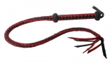 Single Tail SM-Peitsche Leder rot-schwarz