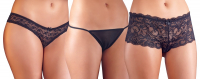 Briefs crotchless Panty & Thong 3 Pc-Set black