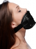 SM-Gag w. Silicone Penis Cock Head Mouth Gag PU-Leather