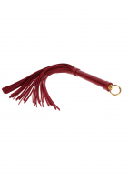SM-Whip Flogger red-gold PU-Leather 47cm