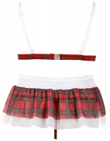 Soft Bra checkered Mini Skirt & Thong ouvert