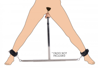Spreader-Bar & Dildo-Rod adjustable & Ankle Cuffs Squat Steel Impaler-Set Vaginal & Anal w. lockable Cuffs buy