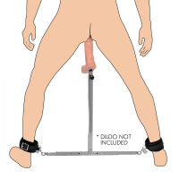 Spreader-Bar & Dildo-Rod adjustable & Ankle Cuffs Squat Steel Impaler-Set Vaginal & Anal by MASTER SERIES buy