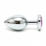 Butt Plug w. Gemstone Heart Stainless Steel white with heart-shaped Crystal & tapered Tip from RIMBA buy cheap