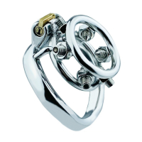 Steel Ring Chastity Cage w. Thorns & integrated Lock 45mm