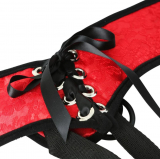 Strap-On Dildo Harness Red Satin Beginner
