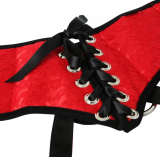 Strap-On Dildo Harness Red Satin Beginner Plus Size