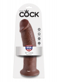 Strap-On Dildo w. Suction Base King Cock 10 Inch brown