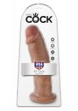 Strap-On Dildo w. Suction Base King Cock 10 Inch light brown