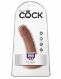 Strap-On Dildo w. Suction Base King Cock 6 Inch light brown